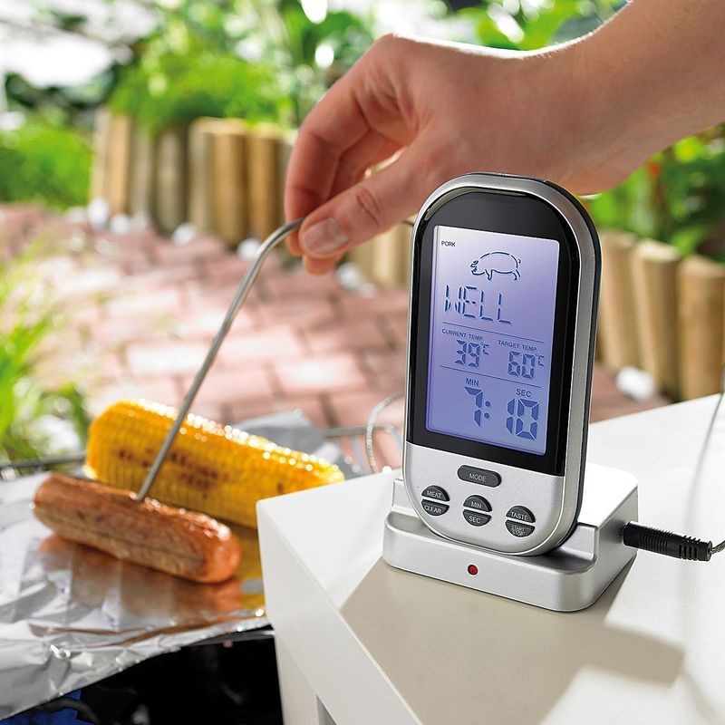 Ventes FISHTEC® Thermomètre-Sonde de Cuisson Numérique Sans fil - Four et barbecue - Minuteur et Alarme déstockage - -3