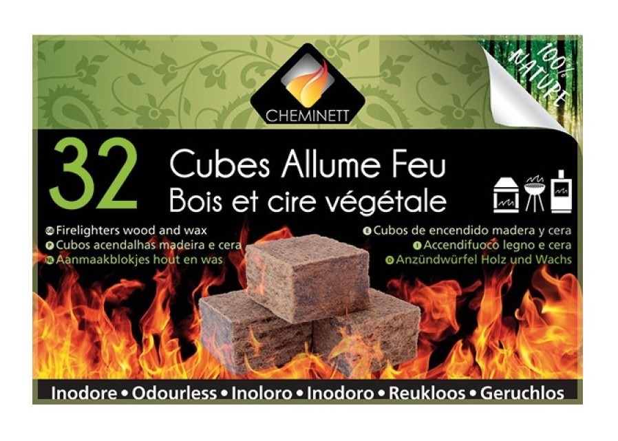 Ventes Allume feu 32 cubes 100% naturel déstockage - -0