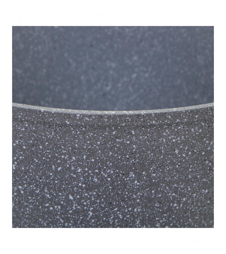 Ventes Wok en aluminium - D. 28 cm - Effet pierre grise déstockage - -2