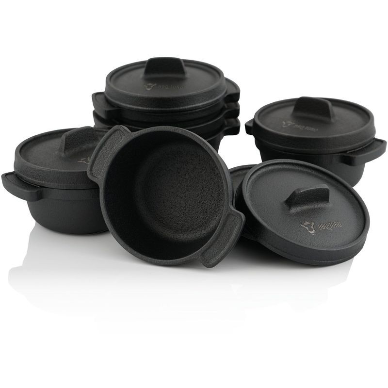 Ventes BBQ-Toro Ensemble de pots de service (lot de 6) | Mini pot en fonte de Ø 11 cm déstockage - -0