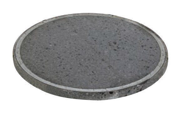 Ventes Plaque de cuisson ronde diam 26 cm en pierre de lave avec fond en chrome déstockage - -1