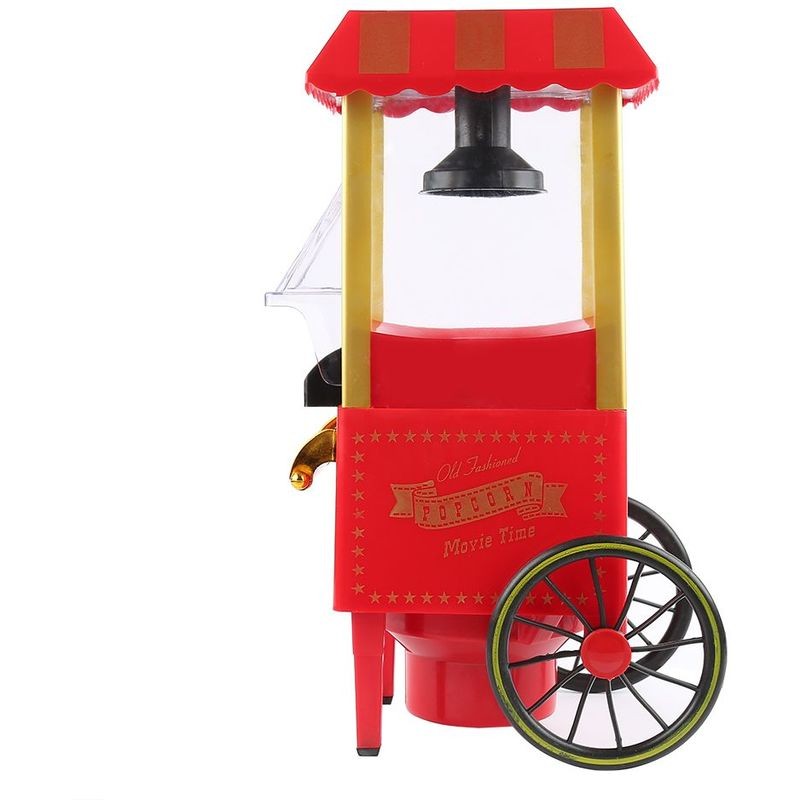 Ventes Rétro Chariot Appareil Machine à Pop Corn Maker Sans Huile Maison 1100W 220V EU déstockage - -4