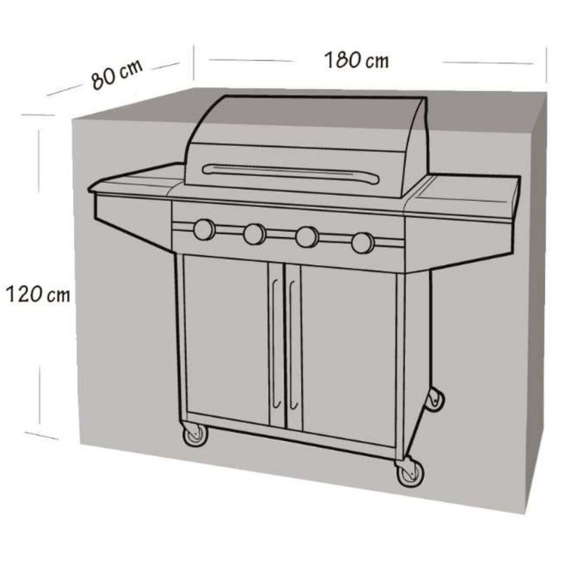 Ventes Housse de protection pour barbecue et plancha 180x80x120cm Werkapro déstockage - -0