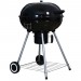 Ventes JEOBEST®Barbecue avec couvercle et roues Barbecue charbon de bois- noir, récupérateur de cendres, grille chromée déstockage