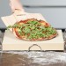 Ventes Pierre à pizza avec support en métal et pelle à pizza en bois spatule pierre à pain HxlxP: 7 x 43 x 31,5 cm four pizza flammèches, nature déstockage - 1