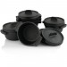 Ventes BBQ-Toro Ensemble de pots de service (lot de 6) | Mini pot en fonte de Ø 11 cm déstockage