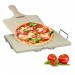 Ventes Pierre à pizza 1,5 cm épaisseur cuisson au four avec spatule en bois pour pizza et flammeküche HxlxP: 7 x 43 x 31,5 cm chaleur pierre à pain rectangle four à pizza, nature déstockage