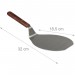 Ventes Pelle à pizza métal 18,5 x 16,5 cm poignée bois 16 cm pelle à tarte quiche pour le four, gris déstockage - 3